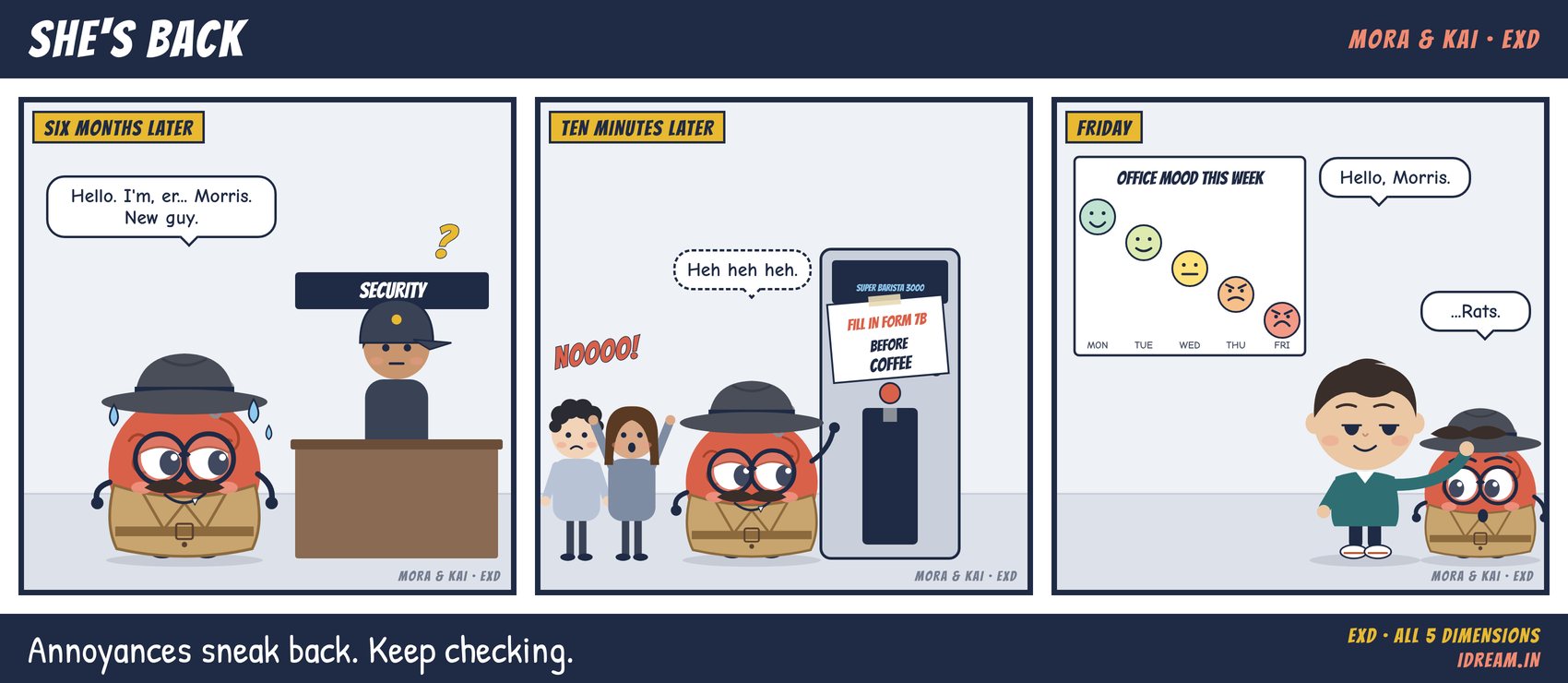 Mora & Kai cartoon strip: She's Back