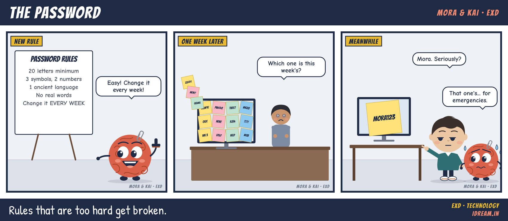 Mora & Kai cartoon strip: The Password