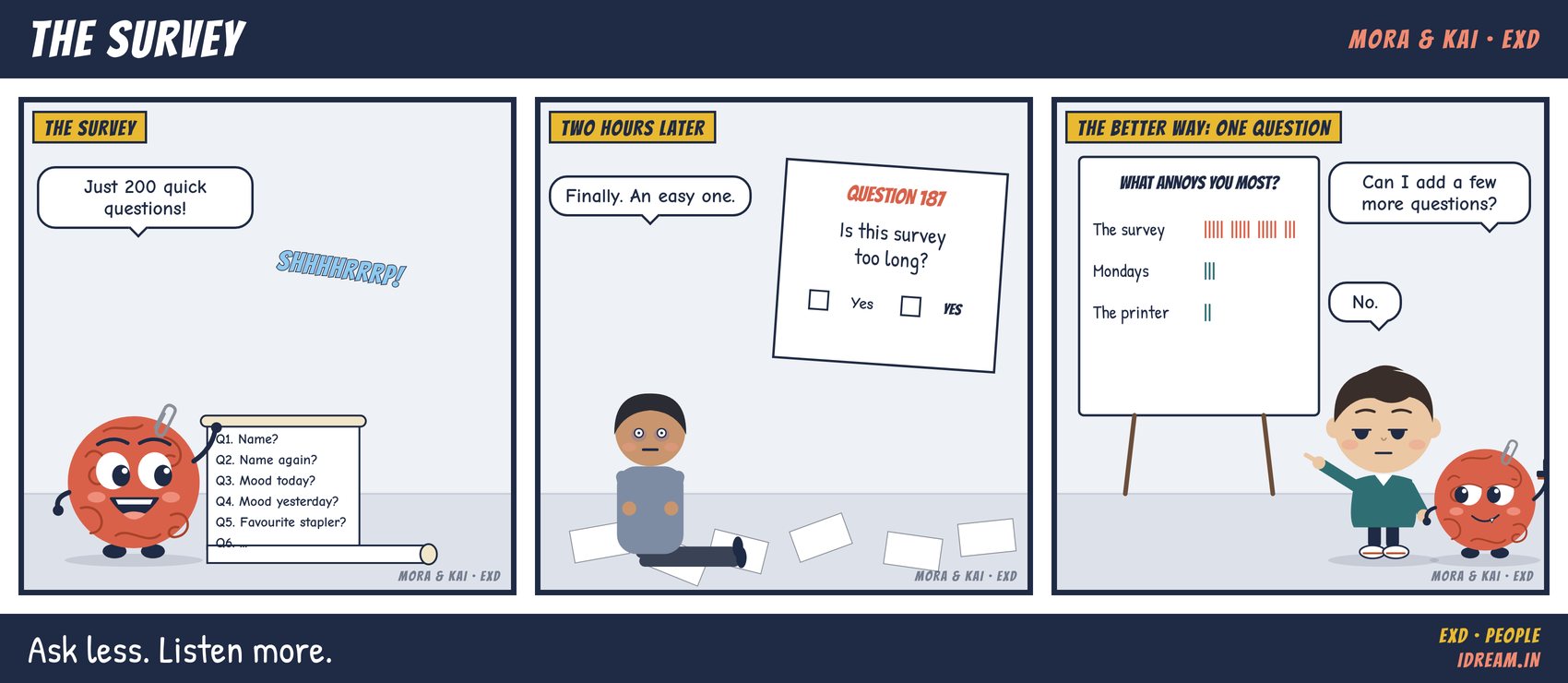 Mora & Kai cartoon strip: The Survey