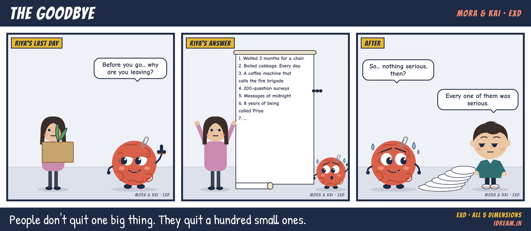 Mora & Kai cartoon strip: The Goodbye