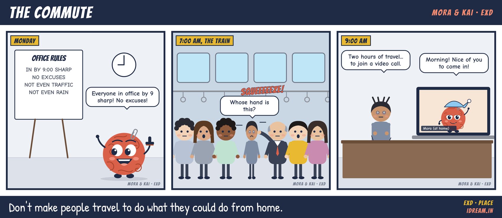 Mora & Kai cartoon strip: The Commute